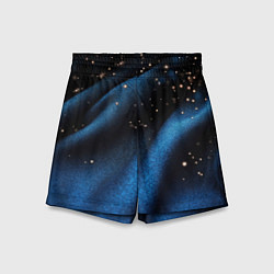 Шорты детские Синяя волнистая текстура на черном, цвет: 3D-принт