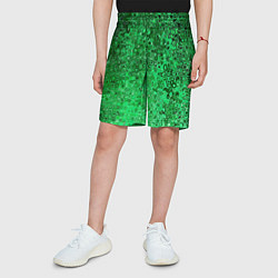 Шорты детские Зелёный малахит абстрактная текстура, цвет: 3D-принт — фото 2