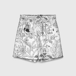 Шорты детские Птицы Сирин, цвет: 3D-принт
