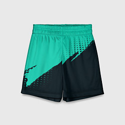 Шорты детские Color black light blue, цвет: 3D-принт