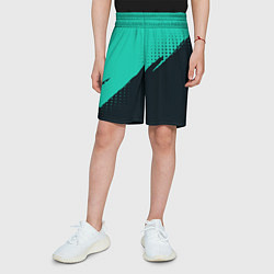 Шорты детские Color black light blue, цвет: 3D-принт — фото 2