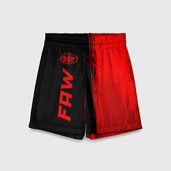 Шорты детские FAW - red gradient по-вертикали, цвет: 3D-принт
