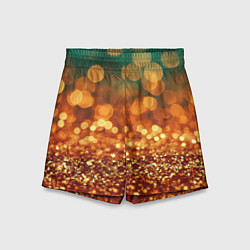 Шорты детские Золотистое боке текстура, цвет: 3D-принт