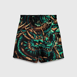 Шорты детские Японские драконы ирезуми, цвет: 3D-принт
