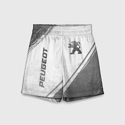 Шорты детские Peugeot - white gradient вертикально, цвет: 3D-принт