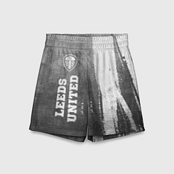 Шорты детские Leeds United - grey gradient по-вертикали, цвет: 3D-принт
