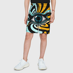 Шорты детские Глаз - психоделика, цвет: 3D-принт — фото 2