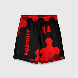 Шорты детские Fortnite - red gradient вертикально, цвет: 3D-принт