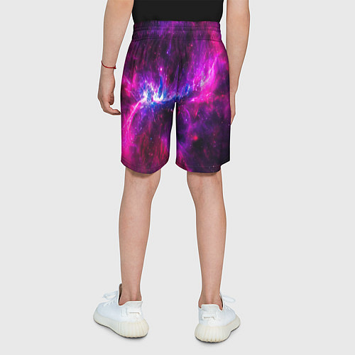 Детские шорты Неоновый галактический космос / 3D-принт – фото 4