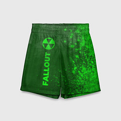 Шорты детские Fallout - green gradient по-вертикали, цвет: 3D-принт