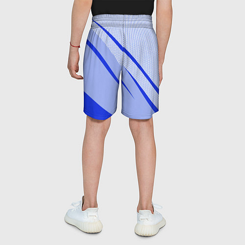 Детские шорты Светло-синий текстура с полосой / 3D-принт – фото 4