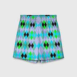 Шорты детские Геометрический узор с разноцветными ромбами, цвет: 3D-принт