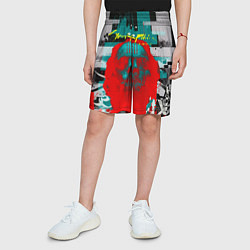 Шорты детские Cyberpunk 2077 гранж, цвет: 3D-принт — фото 2