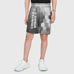 Шорты детские Counter Strike 2 - grey gradient по-вертикали, цвет: 3D-принт — фото 2