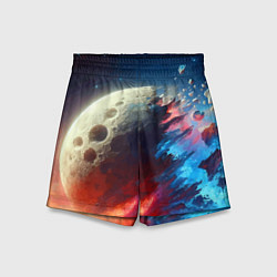 Шорты детские Разрыв космического тела - нейроарт, цвет: 3D-принт