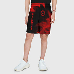 Шорты детские Mercedes - red gradient вертикально, цвет: 3D-принт — фото 2