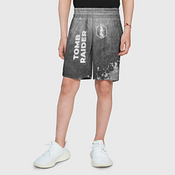 Шорты детские Tomb Raider - grey gradient вертикально, цвет: 3D-принт — фото 2