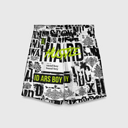 Шорты детские Pattern with inscriptions hustle sand boy, цвет: 3D-принт