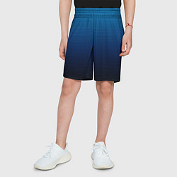 Шорты детские Из голубого в чёрный градиент с точками, цвет: 3D-принт — фото 2