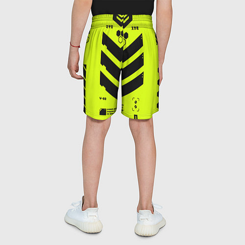 Детские шорты Кибер текстура - ядовитая / 3D-принт – фото 4