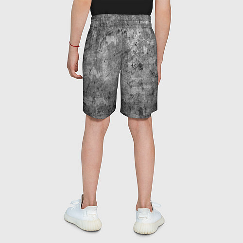 Детские шорты Абстракция - black scratches on gray background / 3D-принт – фото 4