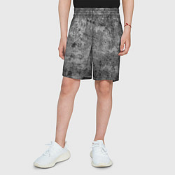 Шорты детские Абстракция - black scratches on gray background, цвет: 3D-принт — фото 2