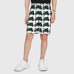 Шорты детские Motorbike dark green, цвет: 3D-принт — фото 2