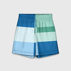 Шорты детские Мятное небо колор-блок, цвет: 3D-принт