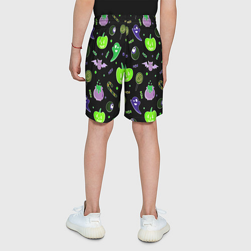 Детские шорты Halloween black pumpkin pattern / 3D-принт – фото 4