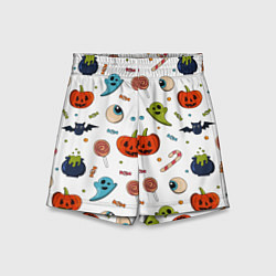 Шорты детские Halloween pumpkin show, цвет: 3D-принт