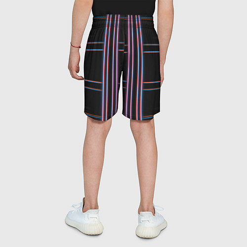 Детские шорты Neon red blue black / 3D-принт – фото 4