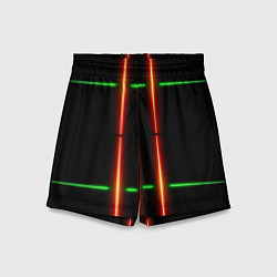 Шорты детские Neon green black red line, цвет: 3D-принт