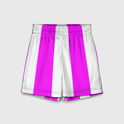 Шорты детские Color white pink line, цвет: 3D-принт