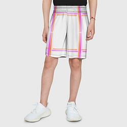 Шорты детские Neon white orange pink, цвет: 3D-принт — фото 2