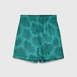 Шорты детские Тропические листья - паттерн, цвет: 3D-принт