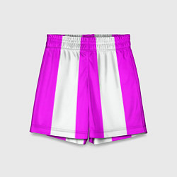 Шорты детские Color white pink lines, цвет: 3D-принт
