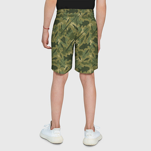 Детские шорты Камуфляж рыболовный / 3D-принт – фото 4