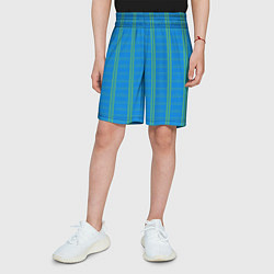 Шорты детские Color light blue cage, цвет: 3D-принт — фото 2