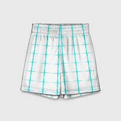 Шорты детские Color white light blue crosses, цвет: 3D-принт