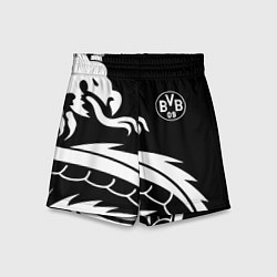 Шорты детские Borussia дракон белый, цвет: 3D-принт