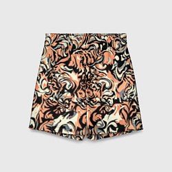 Шорты детские Абстрактный паттерн персиковый, цвет: 3D-принт