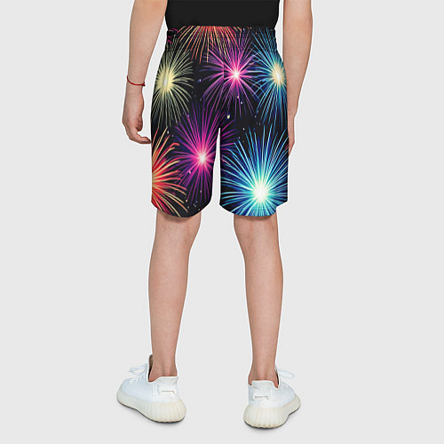 Детские шорты Стилизованный праздничный салют / 3D-принт – фото 4
