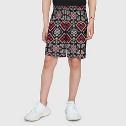 Шорты детские Славянский орнамент обережный, цвет: 3D-принт — фото 2