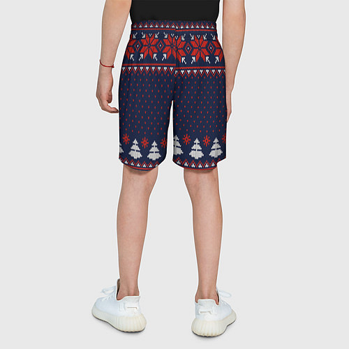 Детские шорты Новогодний вязаный узор / 3D-принт – фото 4
