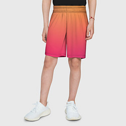 Шорты детские Color orange pink, цвет: 3D-принт — фото 2