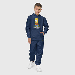 Костюм хлопковый детский Барт на скейте, цвет: тёмно-синий — фото 2