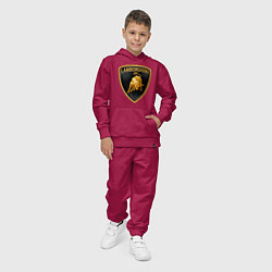 Костюм хлопковый детский Lamborghini logo, цвет: маджента — фото 2