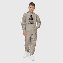 Костюм хлопковый детский Keep Calm & Play Hockey, цвет: миндальный — фото 2