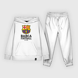 Костюм хлопковый детский Barcelona Football Club, цвет: белый