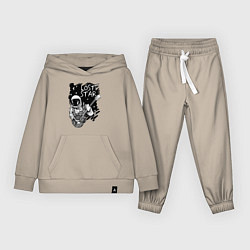 Костюм хлопковый детский Lost stars Space music, цвет: миндальный